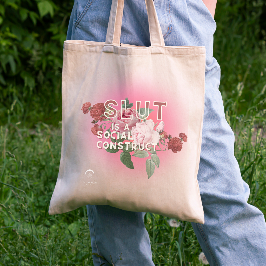 Slut is a Social Construct Cotton Tote Bag - Eco-Friendly & Feminist Approved!